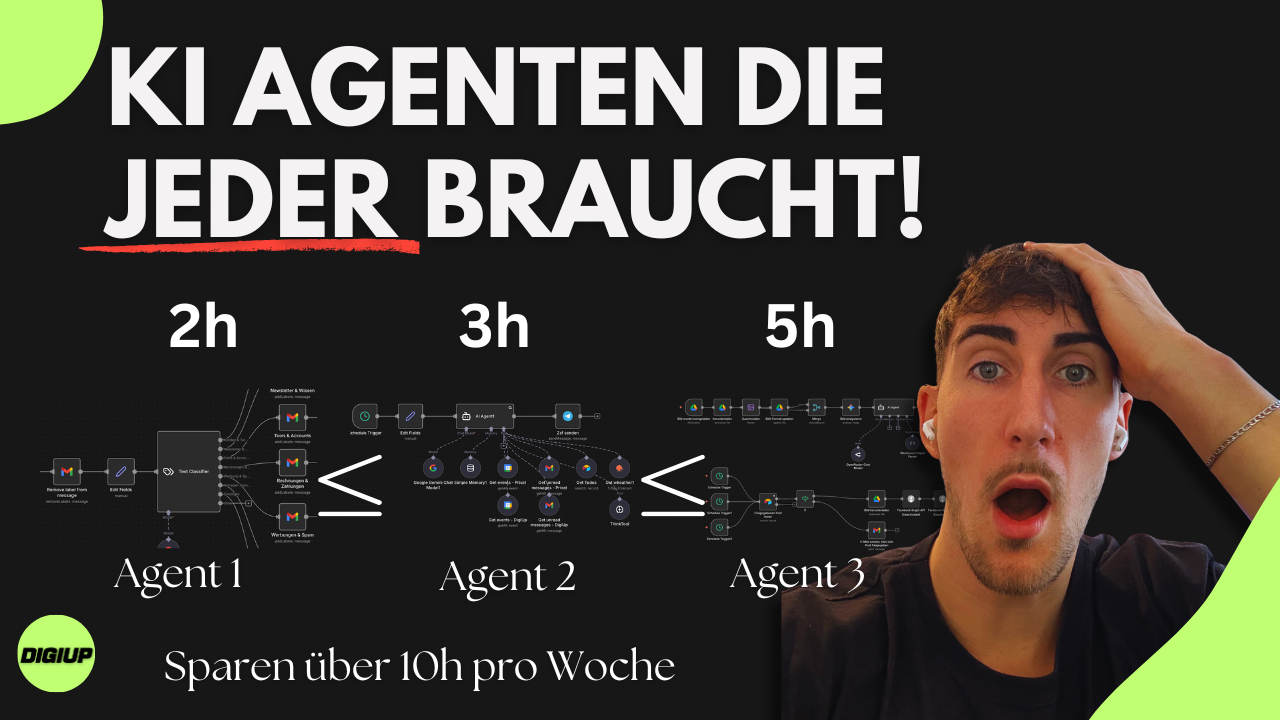 3 KI-Agenten, die dir jede Woche 10+ Stunden Arbeit abnehmen